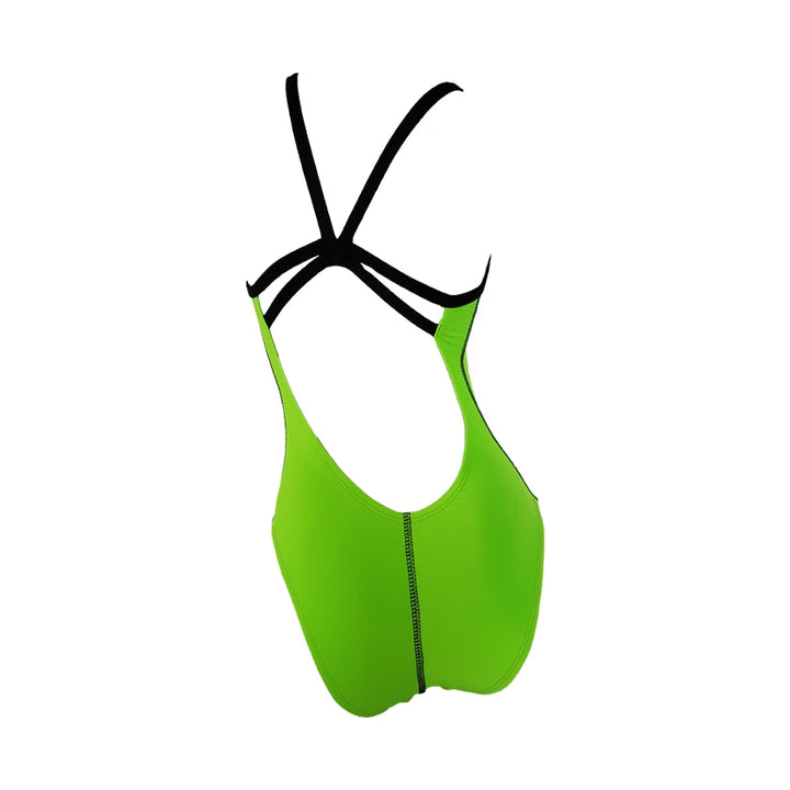 Vestido de baño entero tiras Verde neón