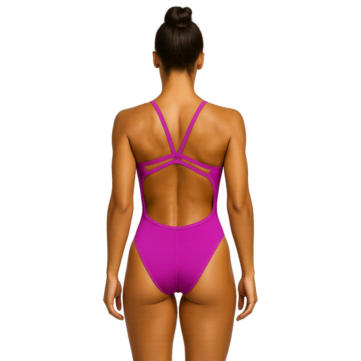 Vestido de baño entero tiras Púrpura
